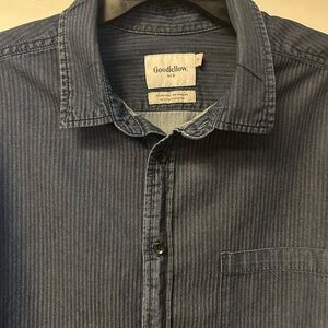 Goodfellow & Co Navy Indigo Striped Casual Shirt